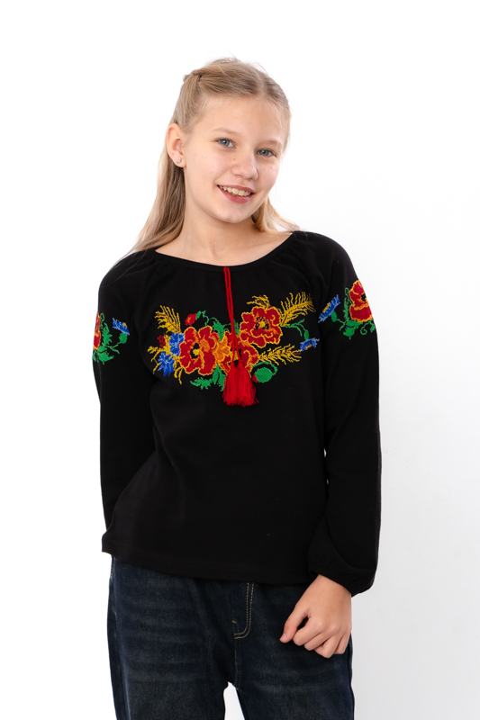 Вишиванка для дівчинки з довгим рукавом